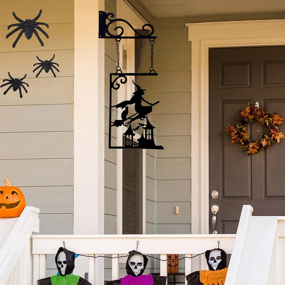 Halloween Silhouette Metal Sign, Witch Metal Silhouette, Witch Silhouette Yard Sign, Outline Wall Decor, Metal, for Halloween Decor