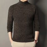 2025 New Turtleneck Sweater Men Solid Color Slim Pullovers Knitted Sweaters Mens Warm Autumn Winter Daily Casual Pullovers Man