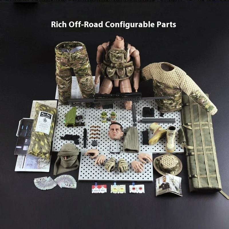 Jungle Sniper 1/6 Soldier Model - Joint Movable Special Forces Doll Handmade Military Action Figure Tactical Collectible Toy