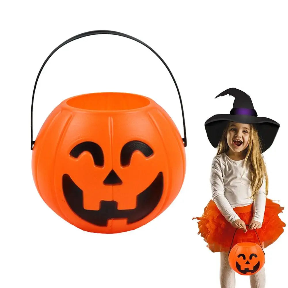 Halloween Pumpkin Bucket  Portable Candy Basket Halloween Ghost Festival Bar Home Decor Sugar Filling Jar Halloween Party Gift