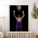 1PC L-LeBron J-James Poster Self-adhesive Art Waterproof Paper Sticker Coffee House Bar Room Wall Decor