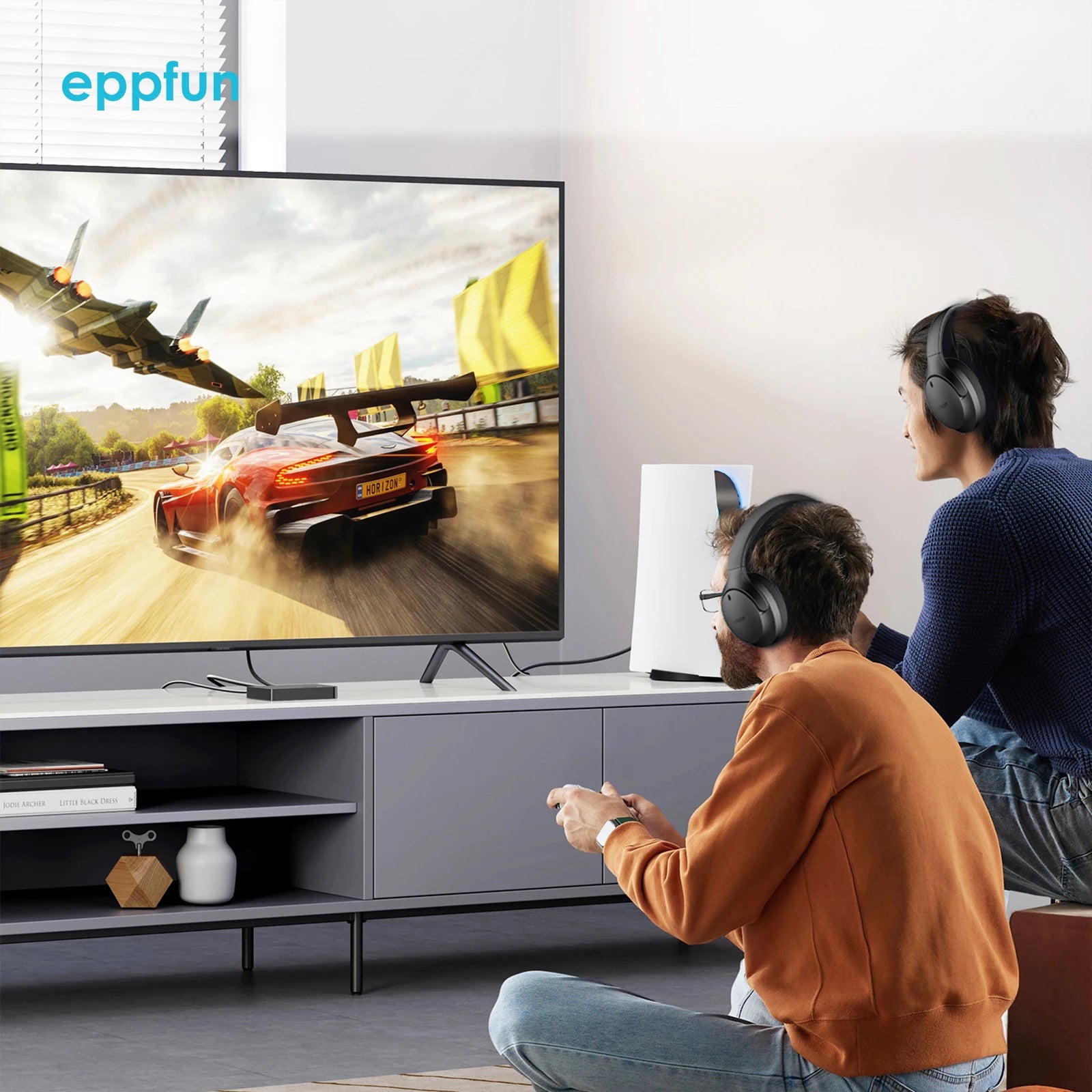 eppfun LE Audio Over Ear Bluetooth 5.4 Headphones with mic,Aptx Lossless/LC3/Auracast Headset for Music Gaming TV Watching QC308