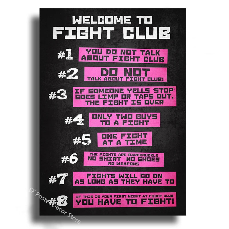 Movie Poster Film Fight Club Aesthetic Prints Picture Gift Kitchen Room Home Decor Club Bar Cafe Decoration Art Wall Painting