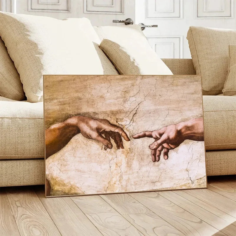The Creation of Adam By Michelangelo Fallen Angel Posters Canvas Painting And Prints Wall Art HD Pictures Living Room Home Decor