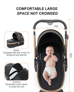 3 in 1 Lightweight High Landscape Baby Stroller Cart Carriage for Newborn Luxury Pushchair