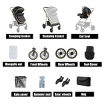 Baby Carriage Light Stroller Baby Stroller 3 in1 Foldable pushchair high quality prams Lie Flat Baby Stroller adjustable seat