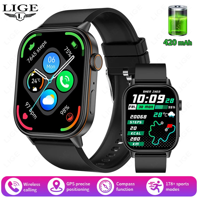 LIGE 2025 For Android IOS GPS Smart Watch Women 2.01