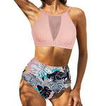 Lace-Up High-Waist Bikini Set