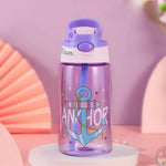 1PC Kids Water Sippy Cup Kids Water Bottle with Straw and Handle Portable Drinking Bottle Cup Children