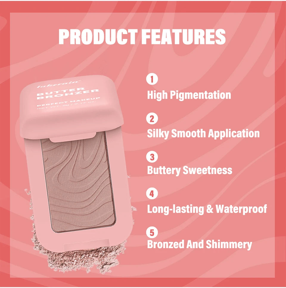 Professional Makeup Powder Blush 12HR Wear Vegan Formula Blusher Makeup Blush in Bar Cosmetics Palette Powder Pink Cream Face