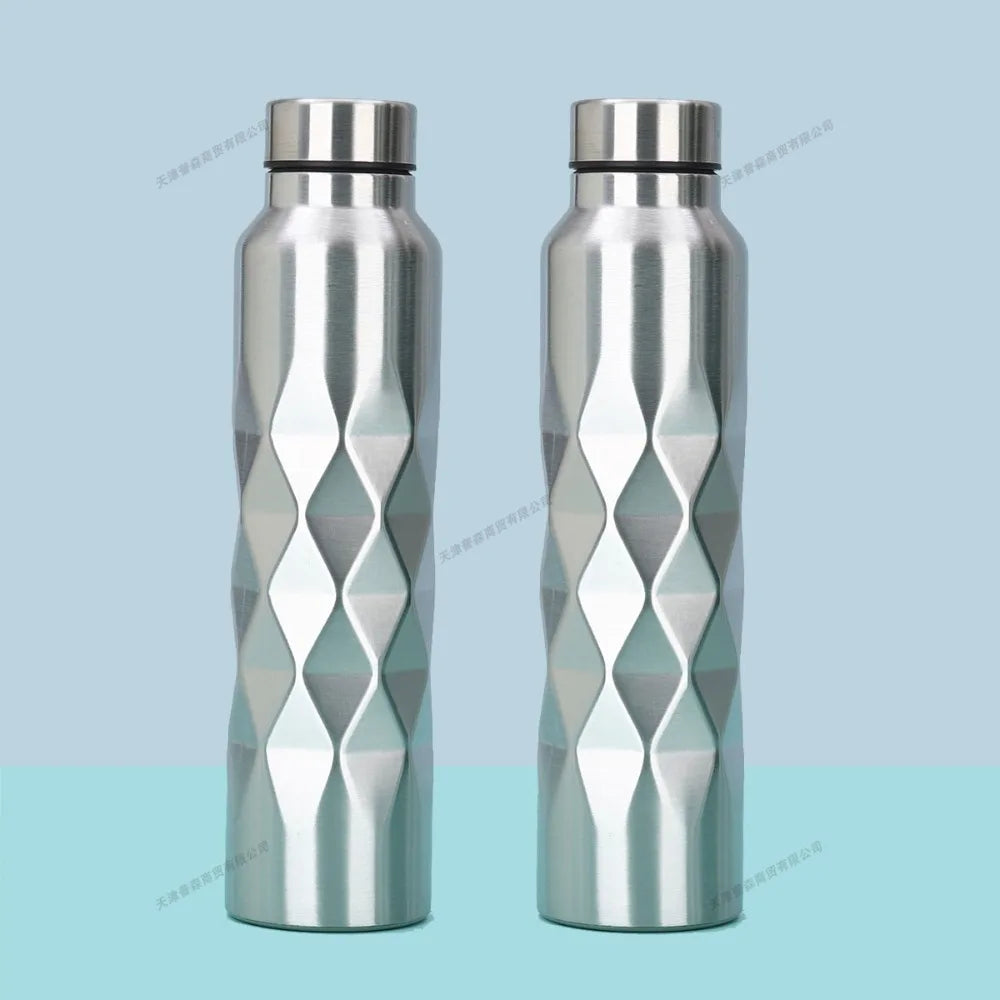 1/2/3Pcs 1000ml Stainless Steel Sport Water Bottles Single-layer Rugged Water Cup Metal Flask Drinkware for Camping Sports Gym