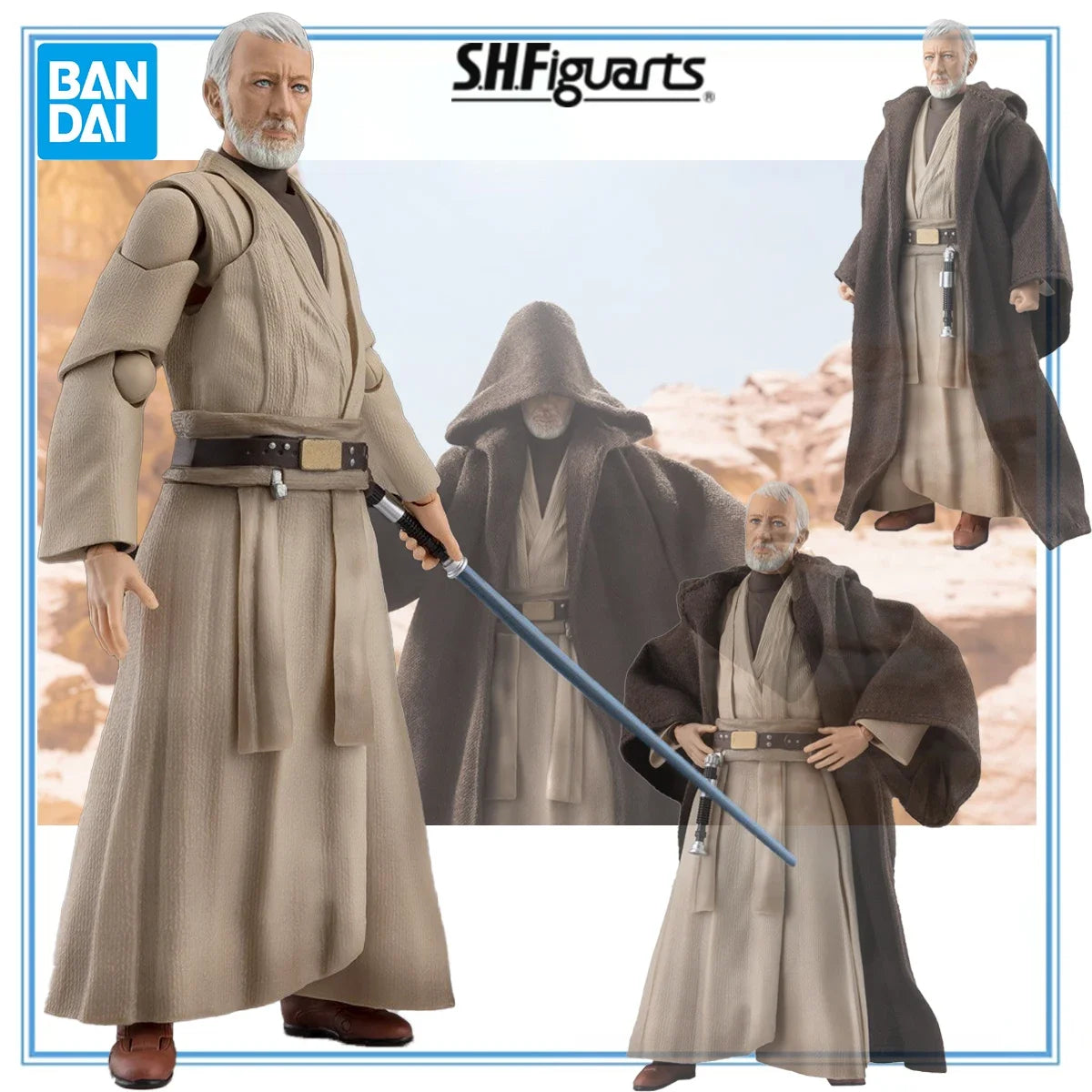 Original Bandai SHF Star Wars: Episode IV – A New Hope Obi-Wan Kenobi Classic Ver. Collection Series Model Action Figures Toy