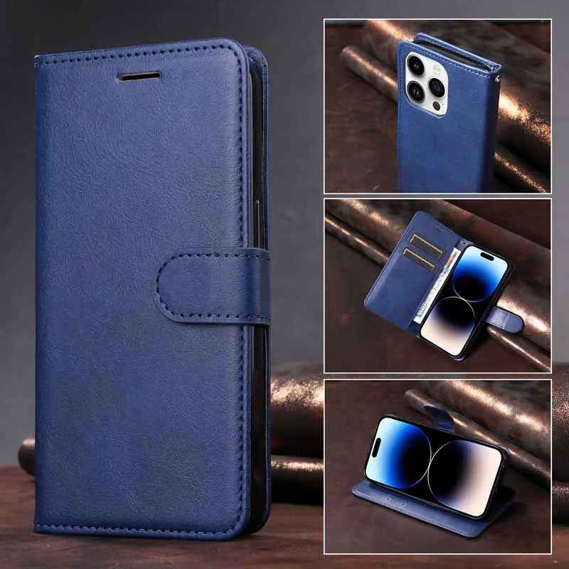 Leather Case For Samsung Galaxy A3 A5 A7 A6 Plus A8 A9 J2 Pro J3 J4 Prime J6 J5 J7 J8 2018 2016 2017 Flip Wallet Phone Cover