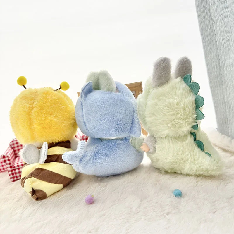 Doll Clothes For 15-17cm Labubu Pendant Sitting Baby Bee Dinosaur Shark Labubu Dolls Accessories Cute Decoration Little Clothes