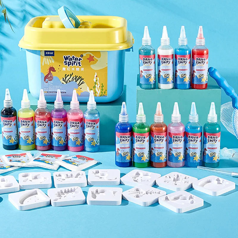 Handmade DIY Magic Water Elves Colorful Chromatin Glue Liquid 3D Sea Creature Water Elf Resin Mold For Aqua Fairy Making