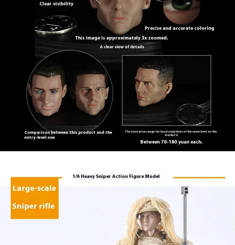 Jungle Sniper 1/6 Soldier Model - Joint Movable Special Forces Doll Handmade Military Action Figure Tactical Collectible Toy