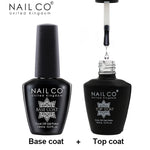 NAILCO 15ml Top Coat And Base Coat Art Design Gel Nail Polish Top Base Coat UV LED Soak Off Gel Nail Varnish