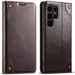 Flip Leather Phone Case for Samsung Galaxy S25 S24 Ultra S23 S22 Plus S 25 Note 20 with Magnetic Card Slot Holder Cover LS055