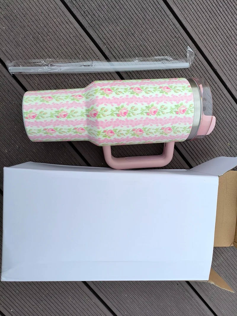 1000ML Large Capacity Water Bottle Various Styles Pink White Vacuum Cup Stainless Steel Juice Milk Tea Car Mugs Gifts