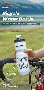 BOLANY Sports Bottle 10th Rubber Transparent Plastic with lid Bottle 750ML Portable Squeeze Drinking Outdoor Cycling Kettle
