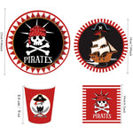 Red Black Pirate Nautical Theme Party Decorations Tableware Set for Halloween Christmas Birthday Events