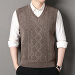 Cardigan Sweater Vests Men Autumn Winter Fleece Knitted Waistcoat Argyle Plaid Smart Causal Fashion Knit Sleeveless Sweater Vest