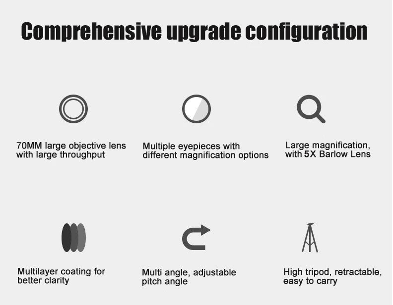 BORWOLF 70400 Professional High-definition Astronomical Telescope 333X To See The Moon and Stars Bird Watching Monocular