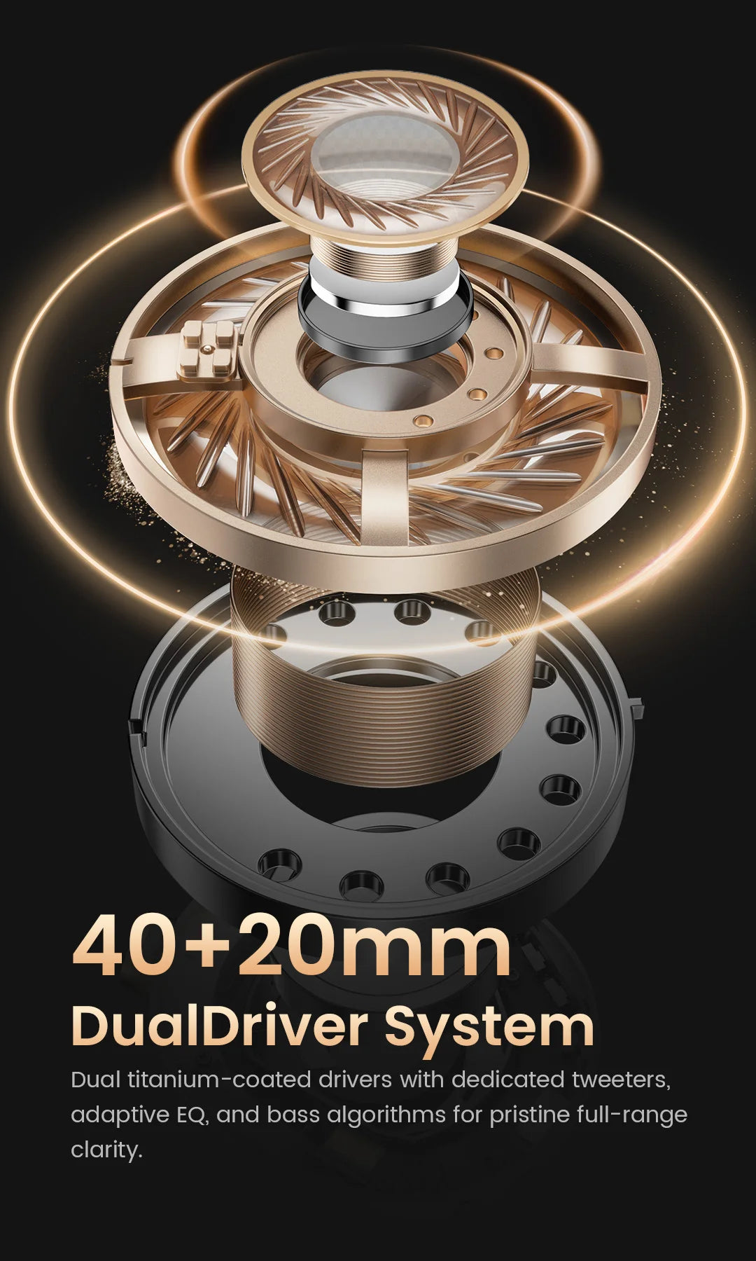 HAYLOU S40 ANC Wireless Headphone 50dB Noise Canceling Hi-Res 3D Spatial Audio Earphone with LDAC Bluetooth 6.0 Over Ear Headset