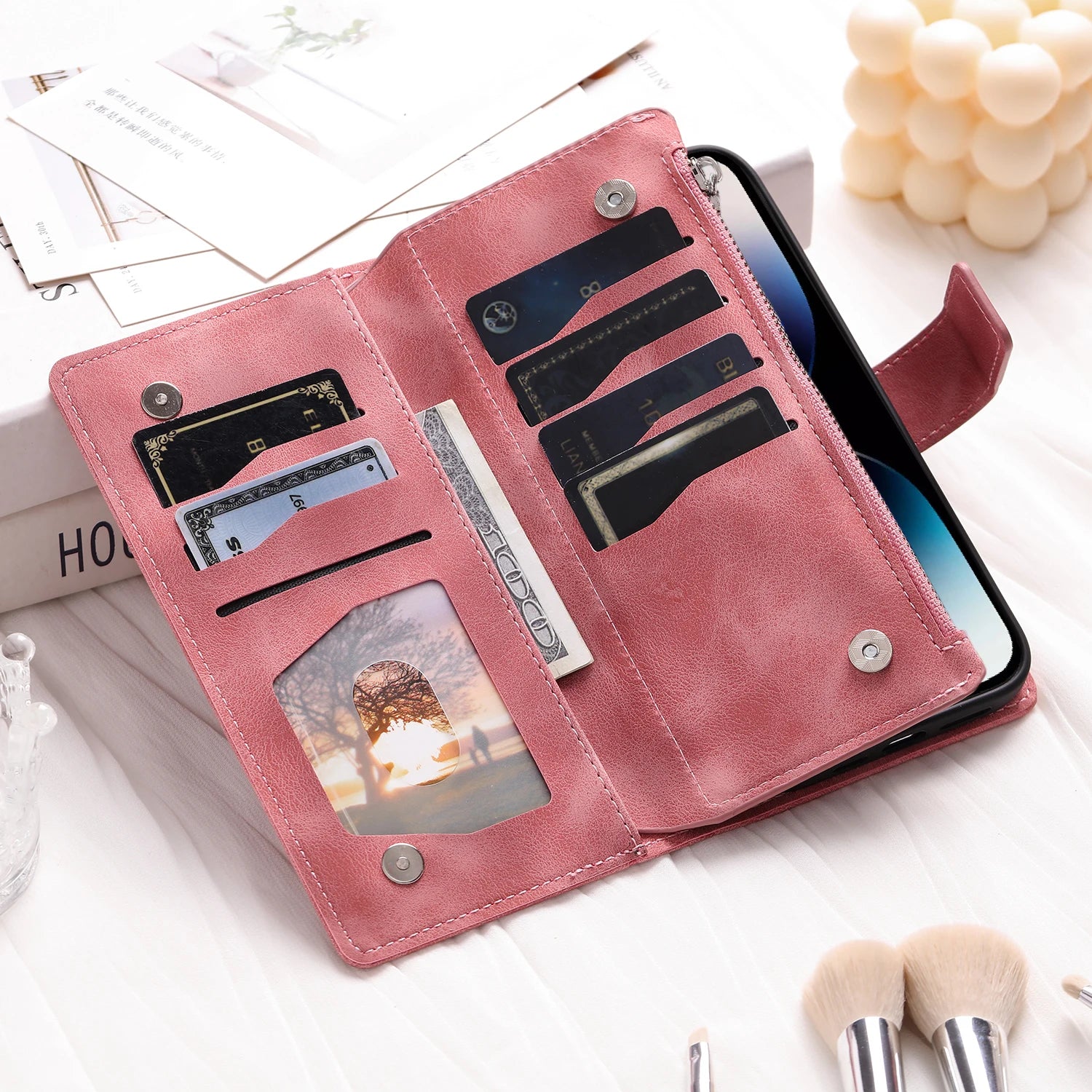 Leather Flip Case For Samsung Galaxy S25 S23 S24 Ultra S22 S21 Plus S20 FE S10 + Note 20 10 9 8 Card Wallet Embossing Phone Bag