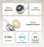 UGREEN Studio Max2 Wireless Bluetooth Headphones, 80H Playtime, HiFi Stereo Over Ear Headphones with Microphone, Bluetooth 5.4