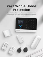 MULO Alarm System For Home Burglar Security 433MHz GSM  Home alarm Wireless PG103 WiFi Alarma Tuya Smart App Work With Alexa