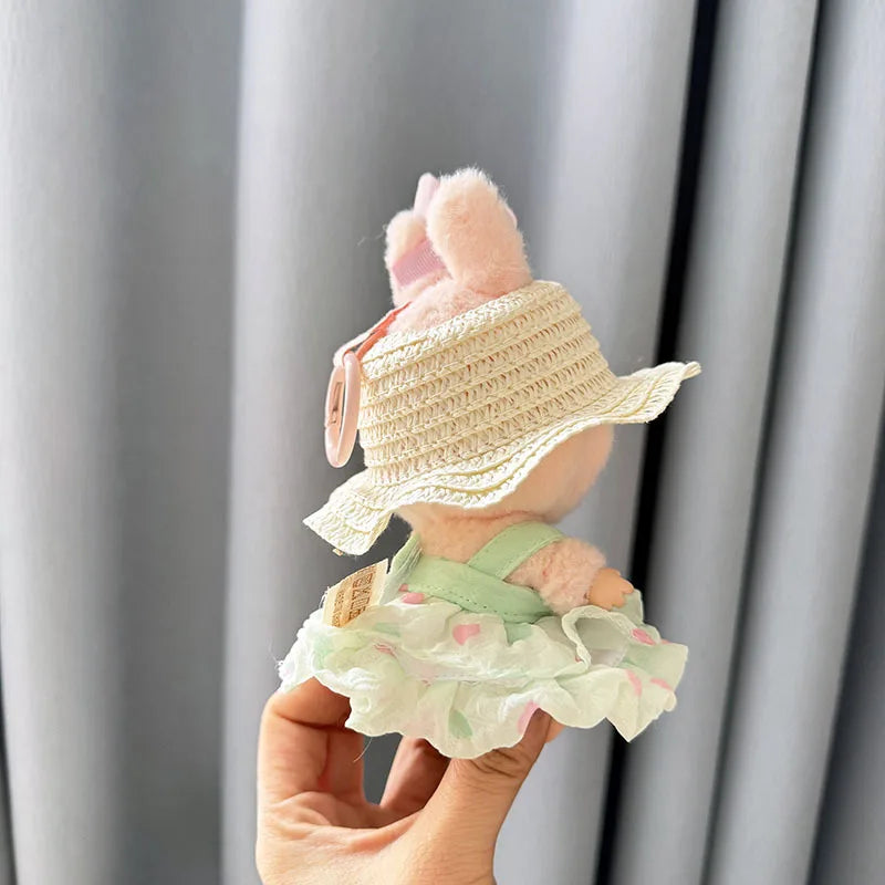 Luxury Plush Wedding Dress Dolls Clothes for Labubu I II Korea Style Fluffy Romantic Wedding Dress Flower Hat Suit for Ladbubu