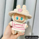 Mini Doll Clothes Outfit Accessories For 15-17cm Labubu V1 V2 V3Labubu Uniform Set Outfit Skirt and Sweater Sunglasses Clothing