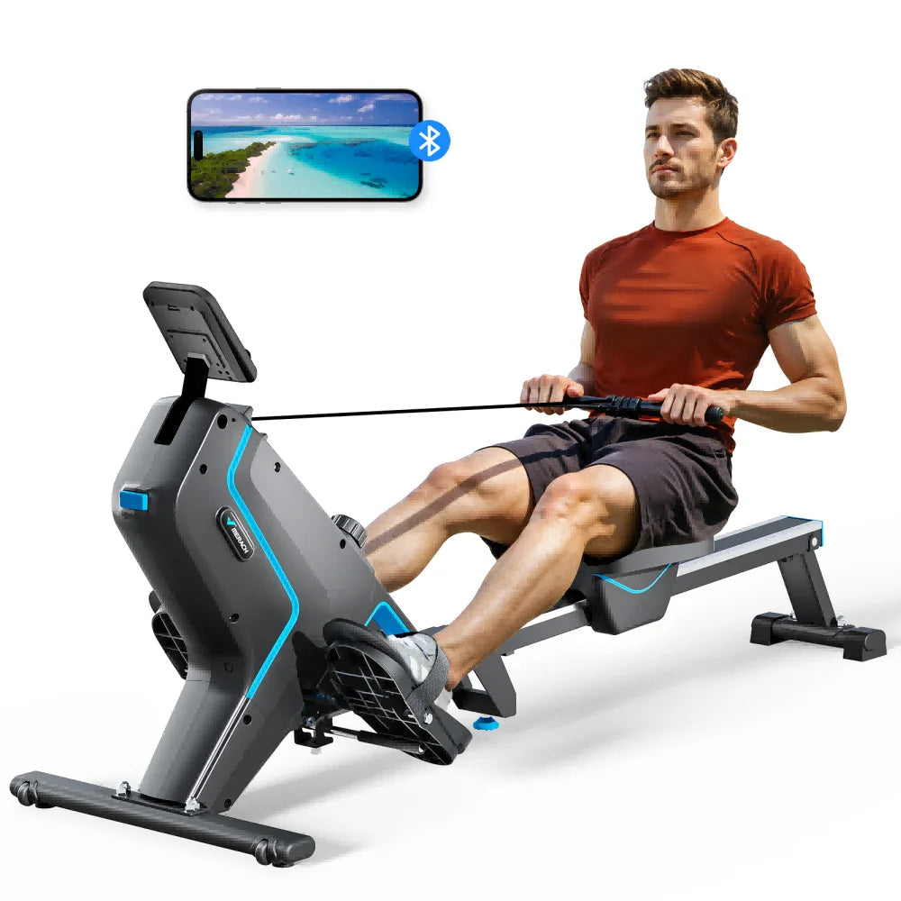 MERACH R05 Magnetic Rowing Machine, Foldable, 16 Resistance Levels, 350lbs Weight Capacity, Bluetooth & App