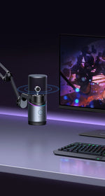 UGREEN USB Microphone with RGB Modes Professional Condenser Mic for PC Mac Gaming Karaoke Recording Streaming Podcasting