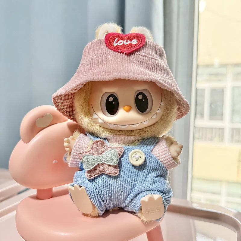 For 17cm 3.0 Ropa Labubu V1 V2 V3 outfit clothes Time to chill doll clothes for labubu II Doll cute clothes