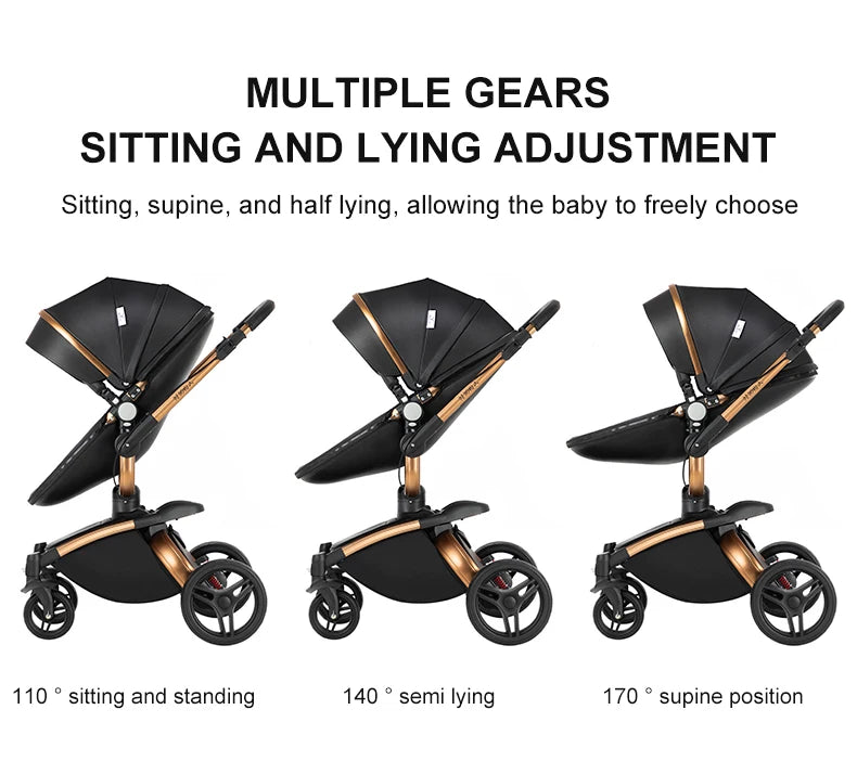 3 in 1 Lightweight High Landscape Baby Stroller Cart Carriage for Newborn Luxury Pushchair