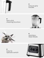 6000W Heavy Duty Commercial Blender Food Processor Stationary Mixer Ice Smoothies for Kitchen High Power Juicer Blender BPA Free