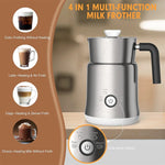 DEVISIB 4 in 1 Multi-function Milk Frother Electric Hot and Cold for Making Latte Cappuccino Coffee Chocolate Kitchen Appliances