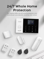 PGST Residential Tuya Smart Gsm Wifi Alarm System for Home Wireless Security Alarm House Smart Life App Control work with ALexa
