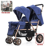 EU STOCK Twin strollers Double kids two seats strollers foldable carriage wholesale baby stroller Front and rear seats
