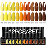 MEET ACROSS 12Pcs Gel Nail Polish Set 7.3ml Pink Blue Neon Macaron Color for Nails UV Gel LED Nail Art  Varnish Manicure Kit