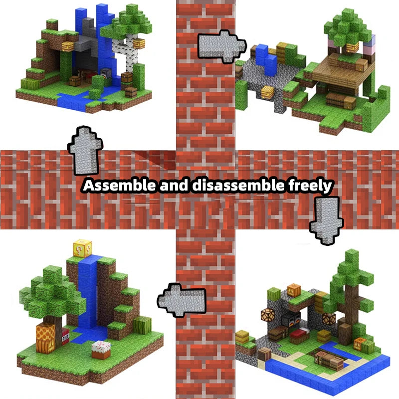 Magnetic building blocks toy building blocks full set of children's DIY assembly toy building blocks table building games June 1