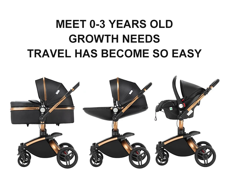 3 in 1 Lightweight High Landscape Baby Stroller Cart Carriage for Newborn Luxury Pushchair