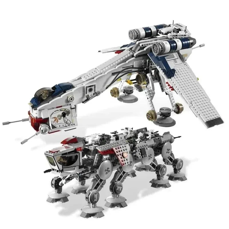 1758PCS Republic Dropship Building Blocks Set AT-OT Walker Compatible with 10195 05053 Birthday Toy Gift Educational Bricks Mode