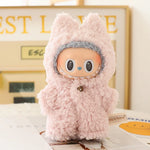 1pc 17cm Labubu Clothes Cute Mini Plush Doll'S Outfit Accessories Blue Shark Jumpsuit Snowman Suit For V1v2 Dolls Girl Kids Gift