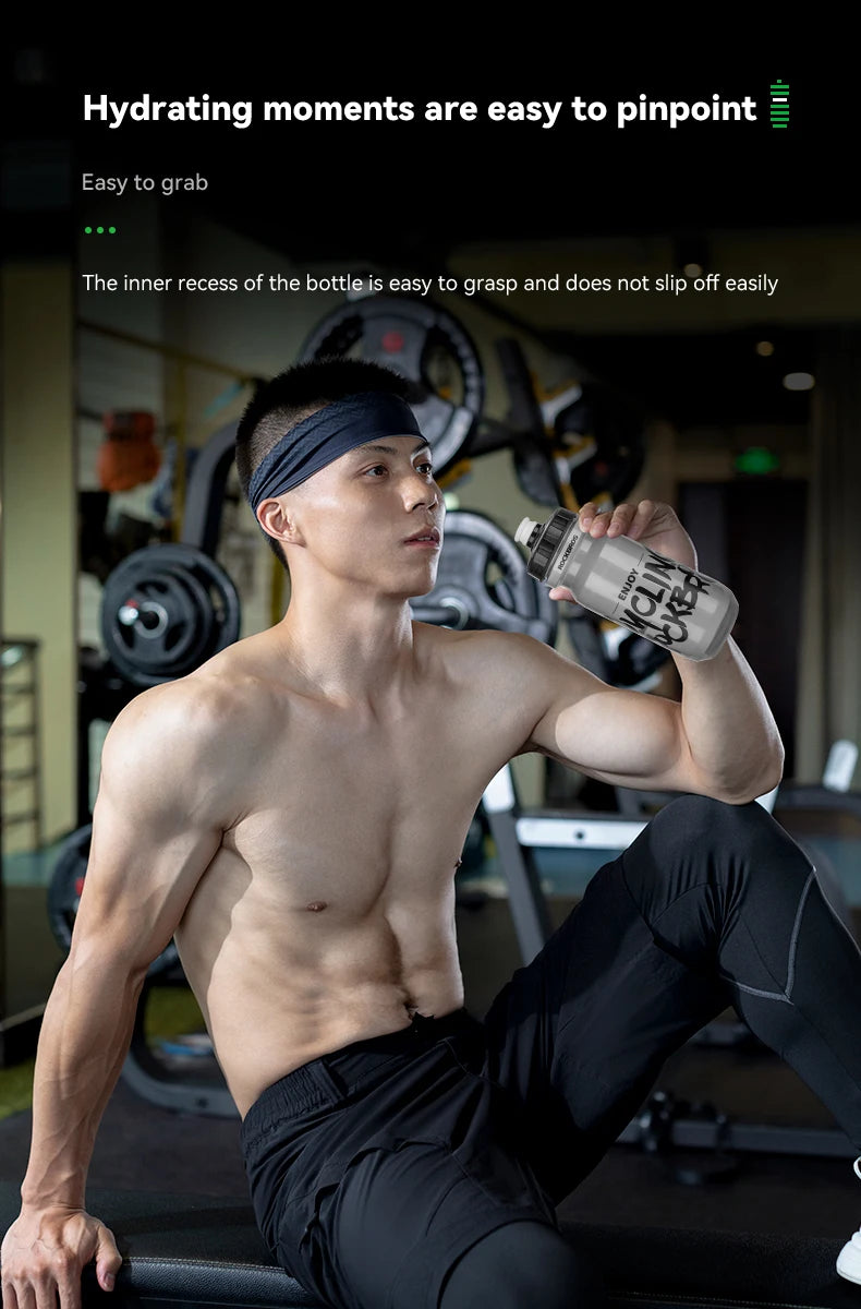 ROCKBROS Bicycle Bottle MTB Road Bike Water Bottle Outdoor Sports Plastic Portable Large Capacity Drink Cycling Water Bottle