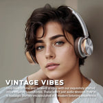 Sansui DT11 ANC Wireless Bluetooth 5.4 Headphone -45dB Active Noise Reduction Headsets 50H Playtime Over Ear Retro Earphones