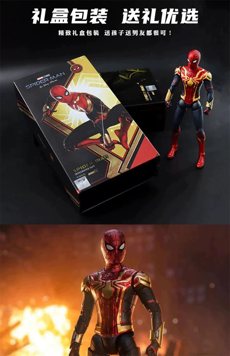 ZD Toy Spider Man No Way Home Marvel legends 1/10 Peter Parker Gold Black Red Model Action Figure Adult Collectible Toy