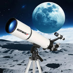 BORWOLF AZ80500  Astronomy Telescopes for Adults, 80mm Aperture 500mm AZ Mount 250X HD for Moon Stargazing and Bird Watching